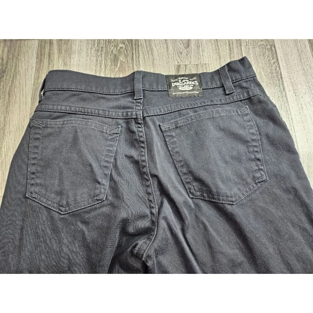 (3/$35) Lee Dungarees Juniors Size 7 Flare Pockets Black Denim Jeans - Picture 3 of 11